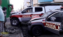 Viaturas da Policia Militar colidem durante perseguição a moto com dupla suspeita em Uiraúna
