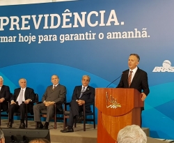 Em discurso durante evento em Brasília, Aguinaldo ressalta a importância da votação da reforma da Previdência