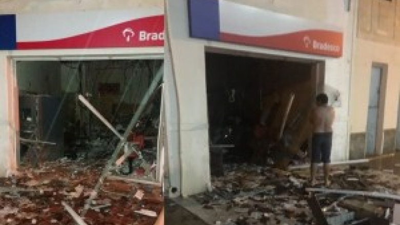 Em São José da Lagoa Tapada: bandidos explodem agência bancária e na fuga atiram em viatura da Policia