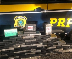 PRF apreende 150 kg de cocaína com embalagem de grife