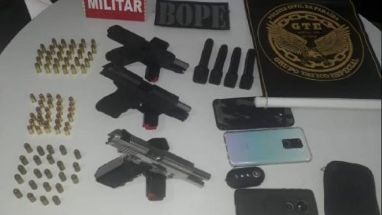 Polícia prende suspeitos de planejar assassinato em Sousa; foram apreendidas três pistolas