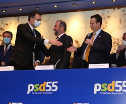 Aguinaldo e Daniela Ribeiro participam de filiação de Rodrigo Pacheco ao PSD
