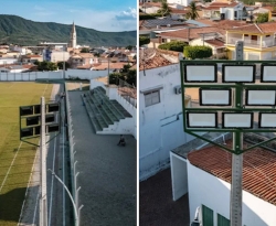 Estádio de São José de Piranhas ganha torres de iluminação e prefeito destaca investimentos com recursos próprios