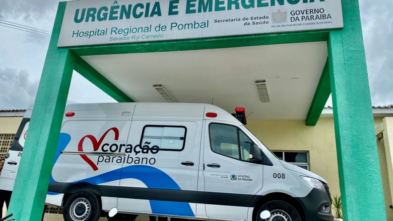Depois de Sousa e Cajazeiras, Hospital Regional de Pombal recebe nova ambulância para o programa “Coração Paraibano”