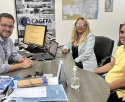 Dra. Paula e Rodrigo Mendes se reúnem com diretor da Cagepa e buscam construção de adutora para Nazarezinho