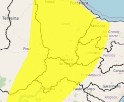 Inmet emite alerta amarelo de vendaval para 84 cidades da Paraíba