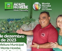 Beneficiários do Bolsa Família recebem mil cestas básicas, em Monte Horebe 