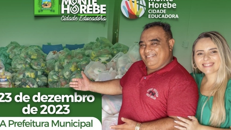 Beneficiários do Bolsa Família recebem mil cestas básicas, em Monte Horebe 