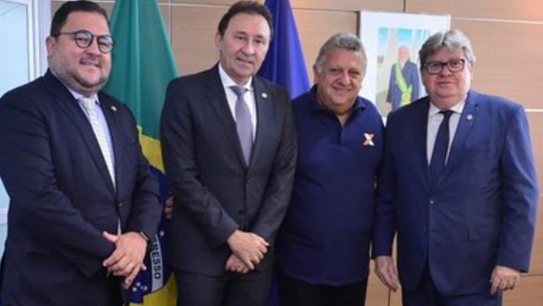 Em Brasília: governador João Azevêdo participa de filiação de Datena e se reúne com presidente da Caixa 