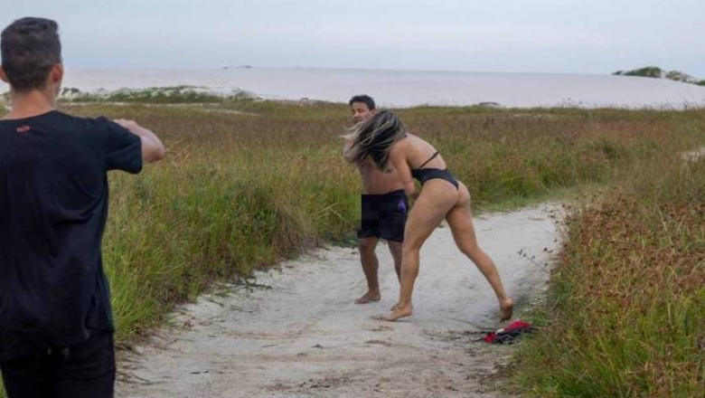 Lutadora de MMA bate em homem que se masturbava em praia 