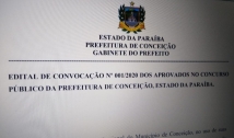 Prefeitura de Conceição realiza quarta convocação de aprovados no concurso público