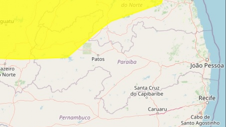 Inmet prorroga alerta de chuvas para 42 cidades do Sertão da Paraíba