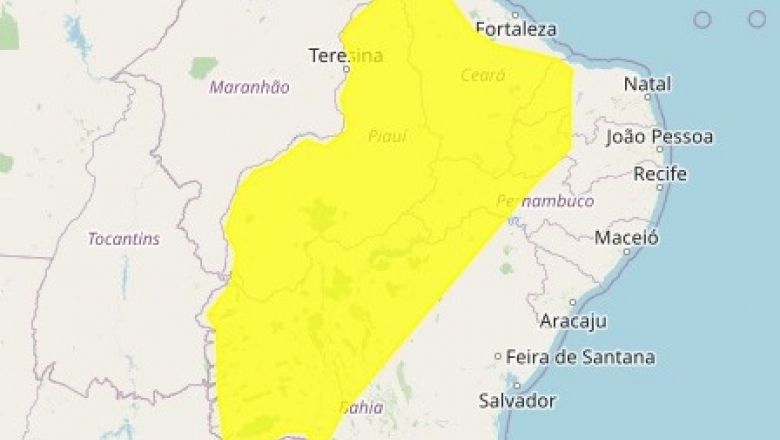 Inmet alerta para chuvas intensas para 81 municípios do Cariri, Seridó e Sertão da Paraíba
