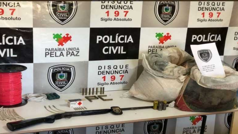 Policia apreende material em cidade do interior da PB que seria usado para explosões de bancos