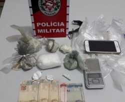 Jovem de 20 anos é preso com cocaína pronta para ser comercializada em São Bento