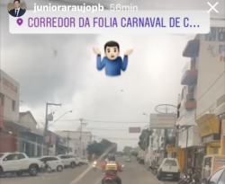 Jr Araújo publica vazio do corredor da folia e usa stories para lamentar situação do carnaval de Cajazeiras: "Enterraram a festa" 